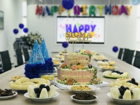 Tiệc sinh nhật CBNV tháng 11 tại văn phòng – dấu ấn những ngày đông