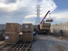 Trên công trường nhà máy điện gió V1-3 Bến Tre