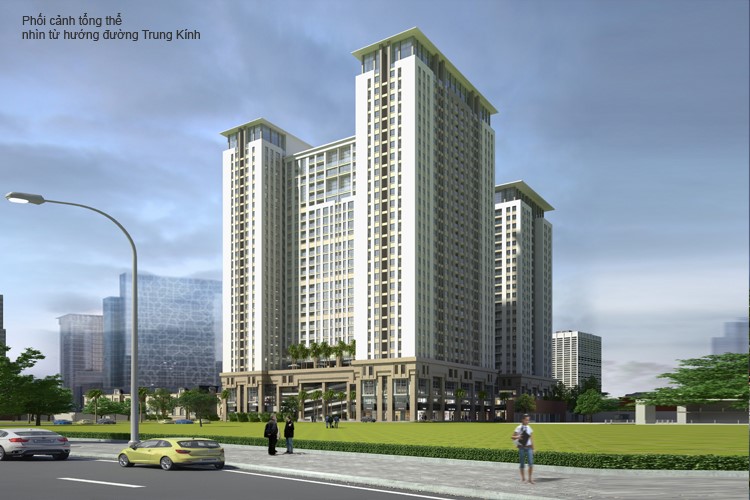Phối cảnh tổng thể nhìn từ hướng đường Trung Kính